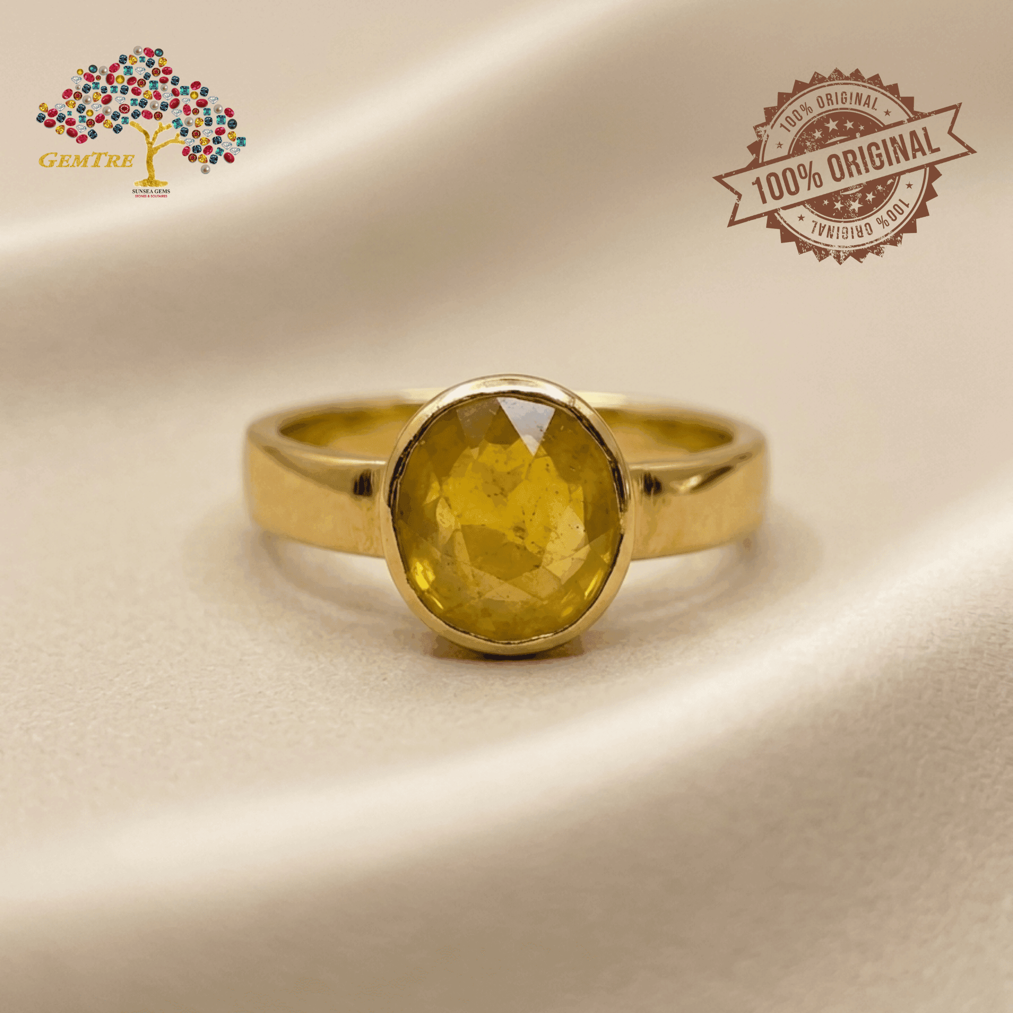 Yellow Sapphire - Pukhraj Ring Adjustable