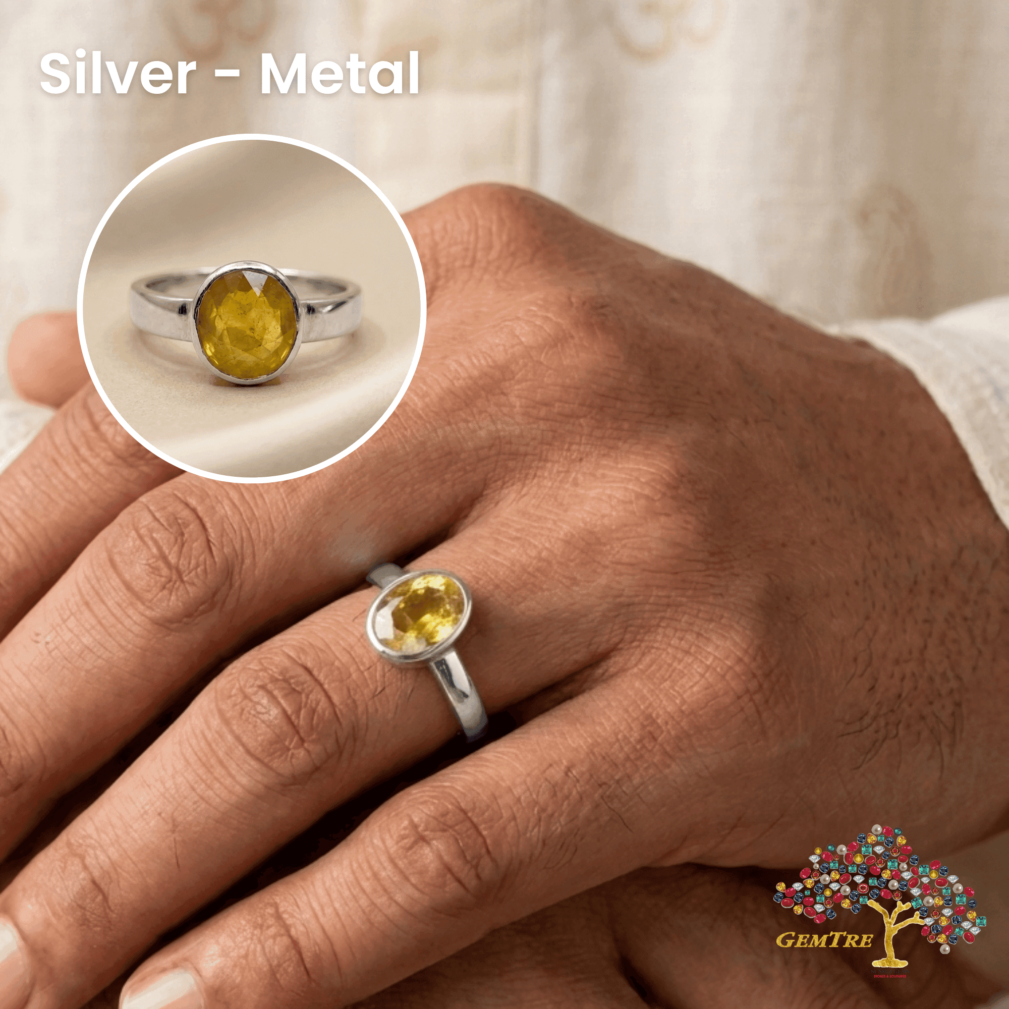 Yellow Sapphire - Pukhraj Ring Adjustable