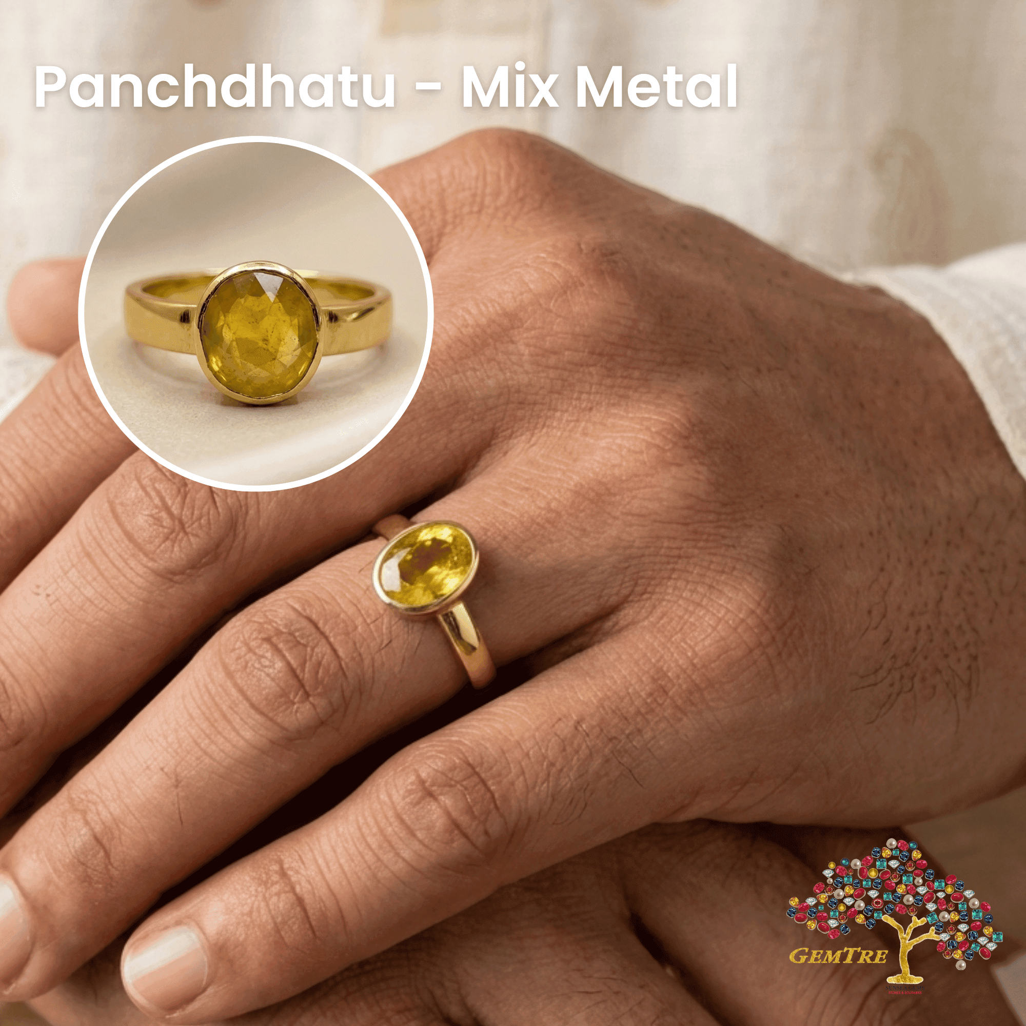 Yellow Sapphire - Pukhraj Ring Adjustable