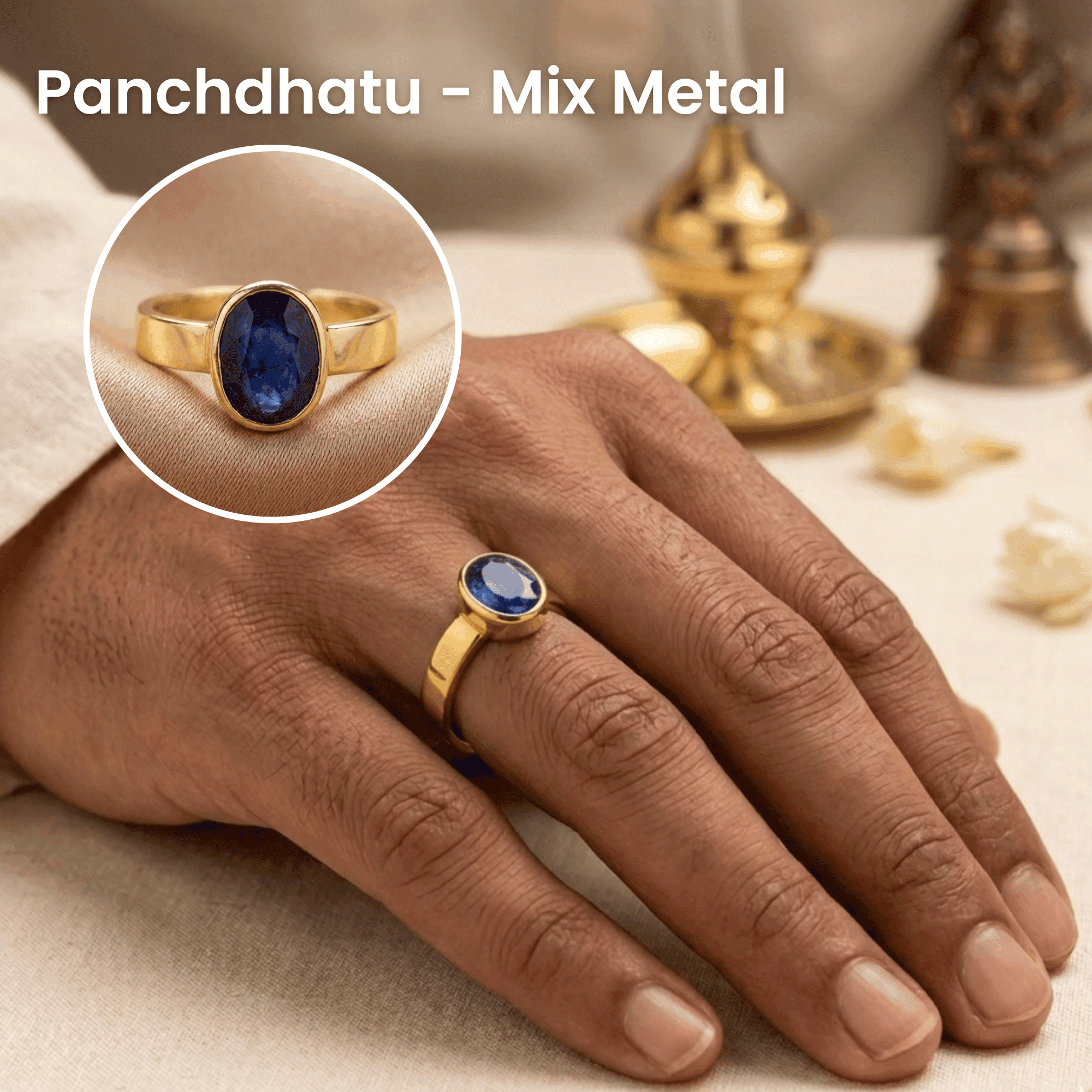 Blue Sapphire - Neelam Ring Adjustable