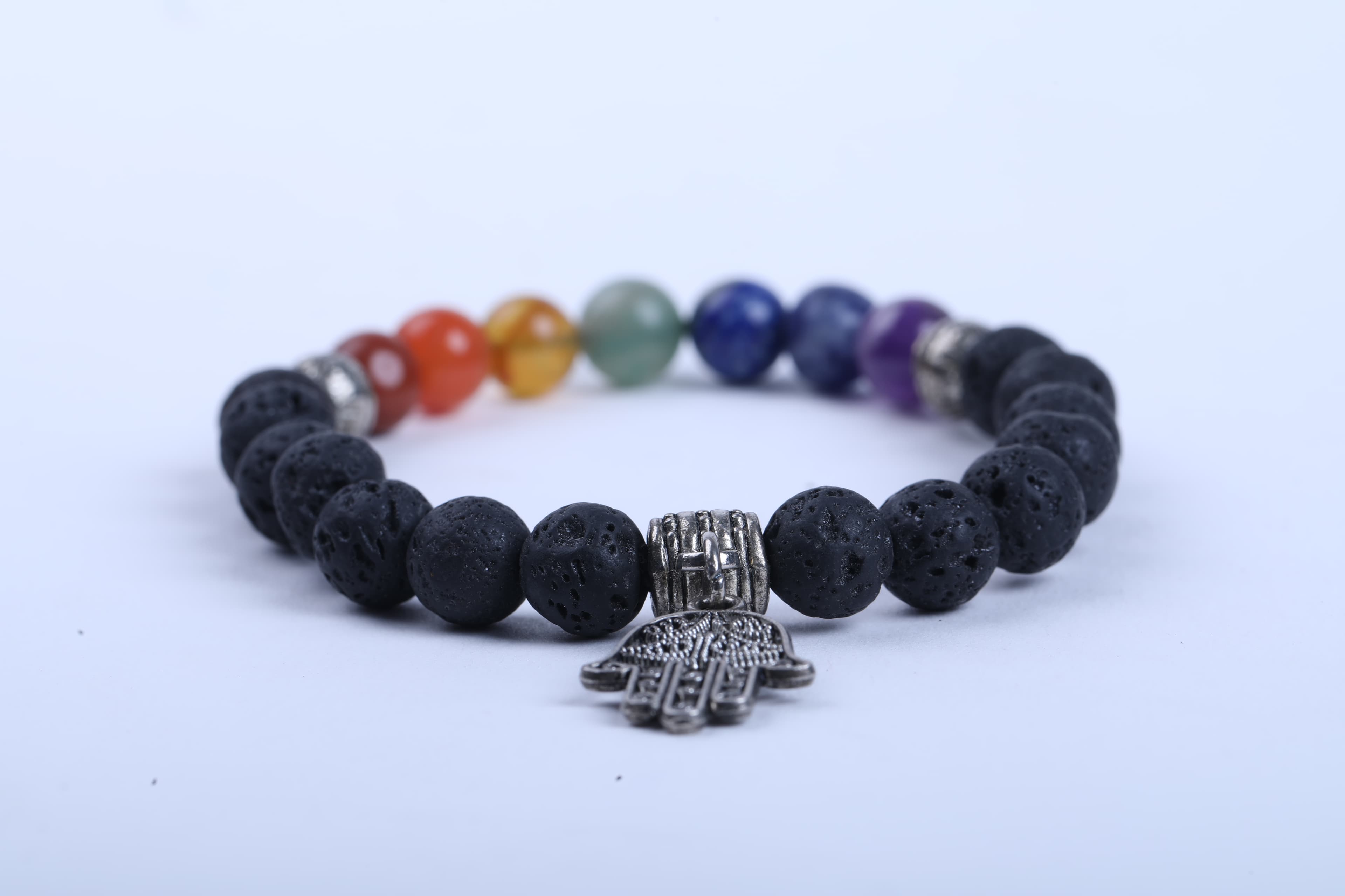 7 Chakra With Lava Bracelet