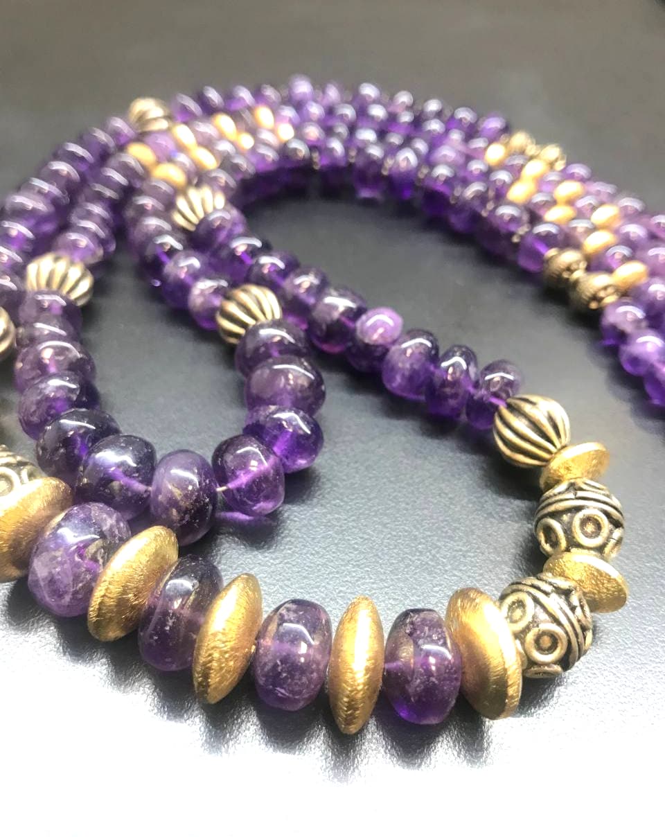 Natural Amethyst 2 Layers Mala