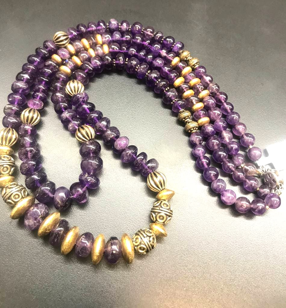 Natural Amethyst 2 Layers Mala