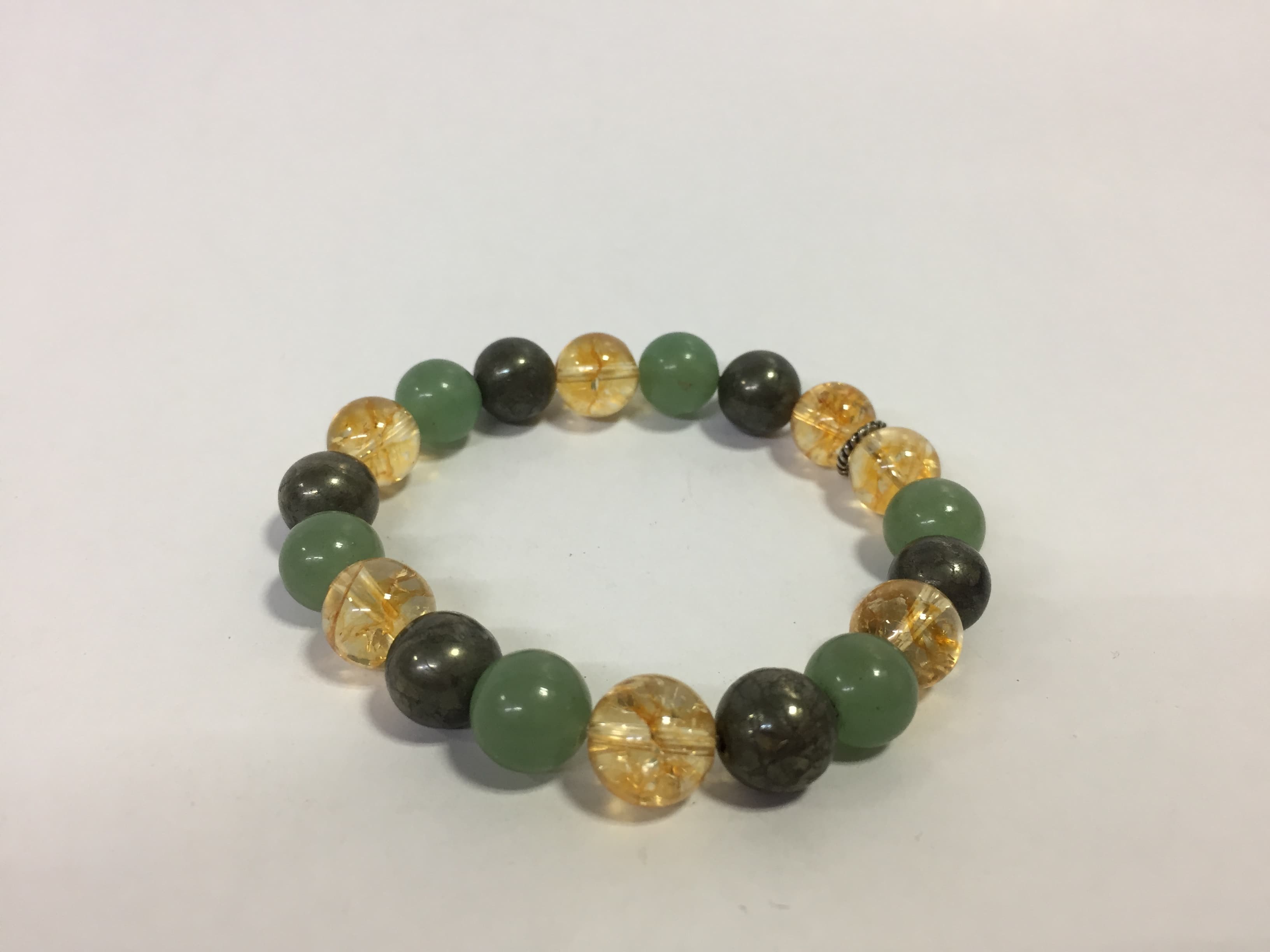 PYRITE,  GREEN AVENTURINE & CITRINEBRACELET