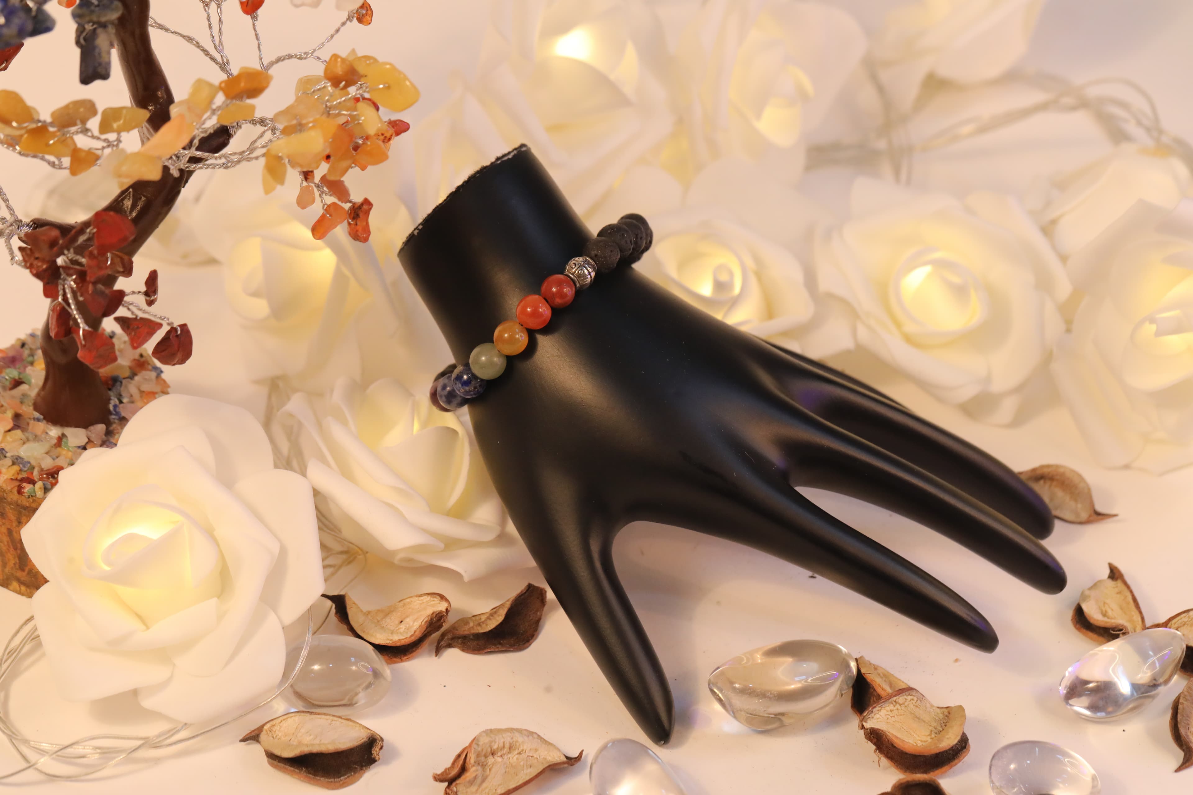 7 Chakra With Lava Bracelet