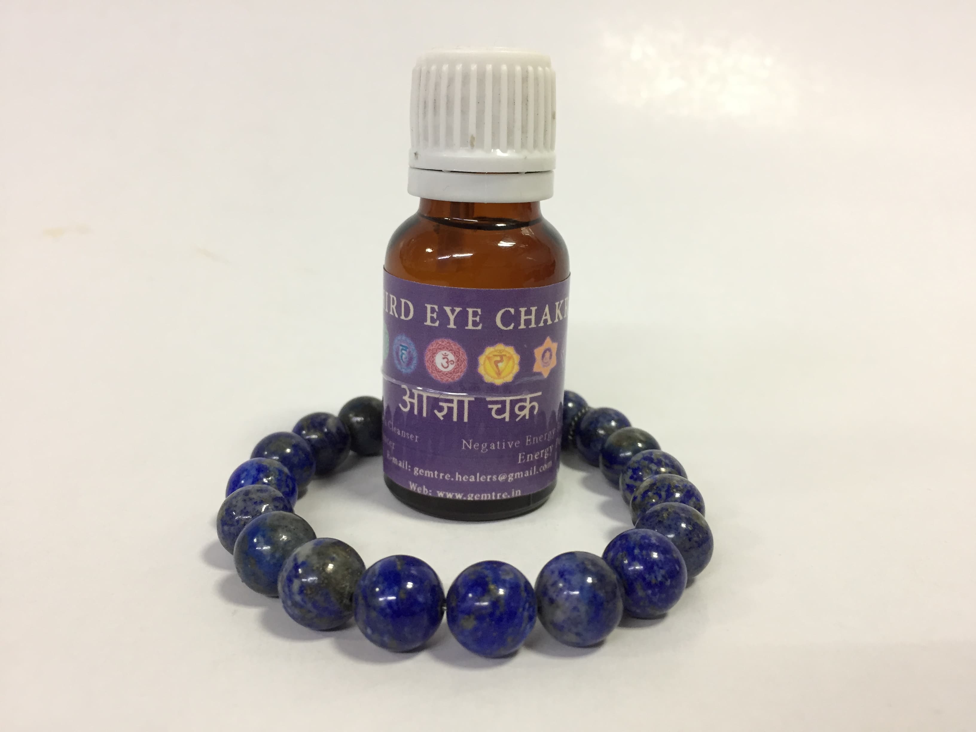 Third eye chakra oil with Lapiz Lazuli bracelet