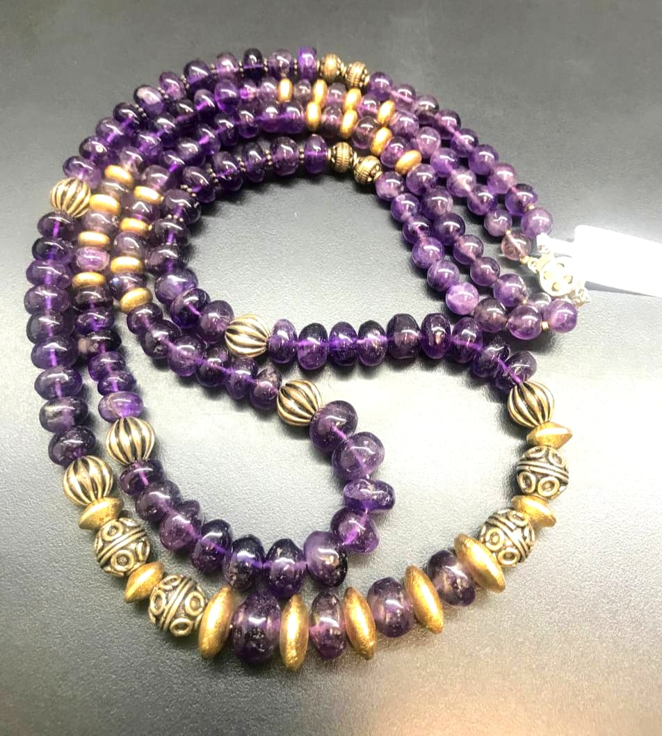 Natural Amethyst 2 Layers Mala