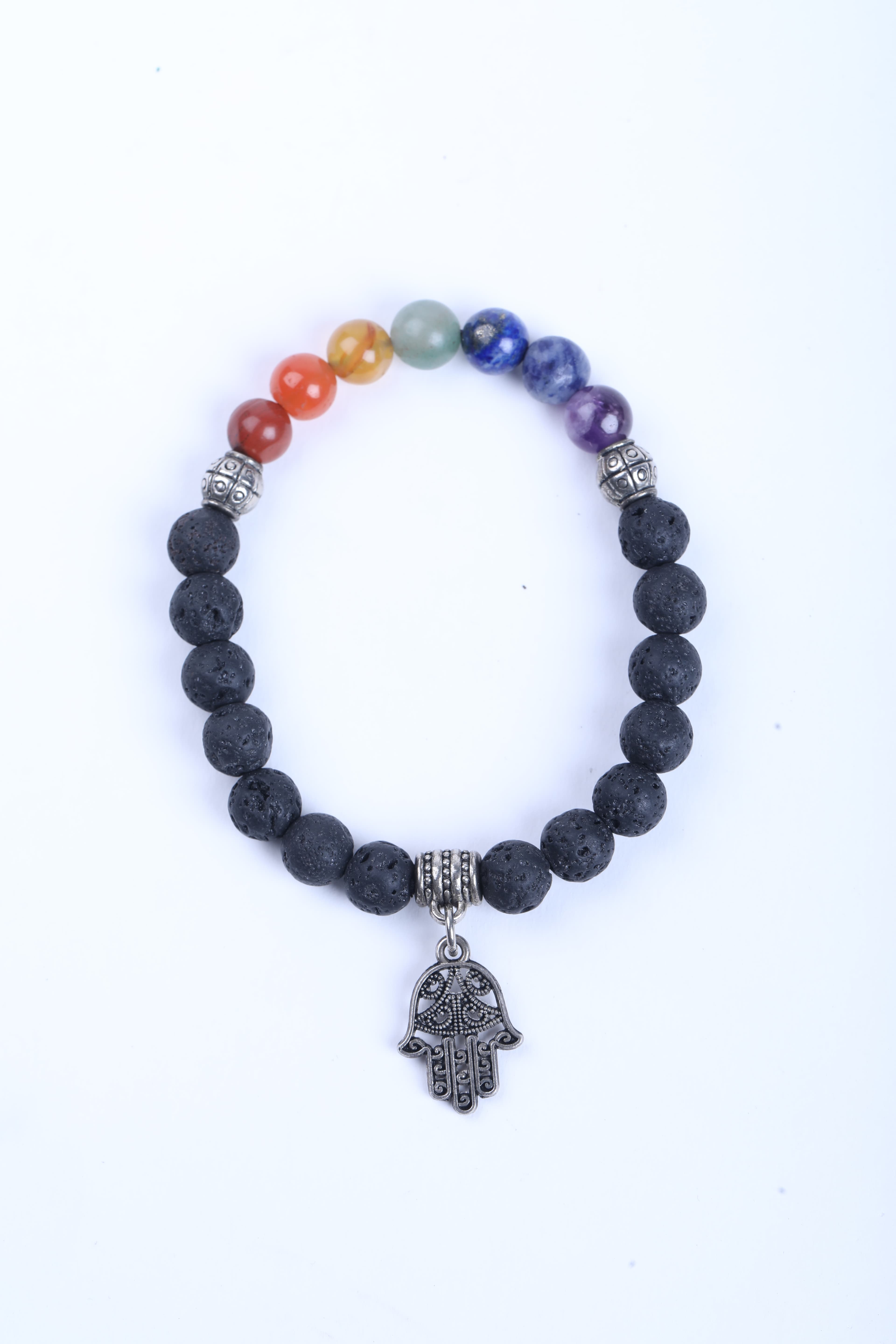 7 Chakra With Lava Bracelet