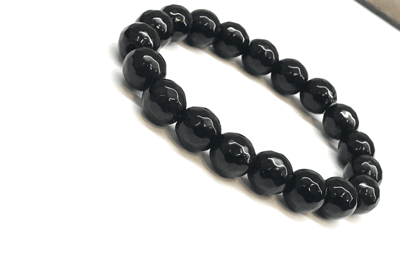 Black Obsidian Diamond Cut Bracelet