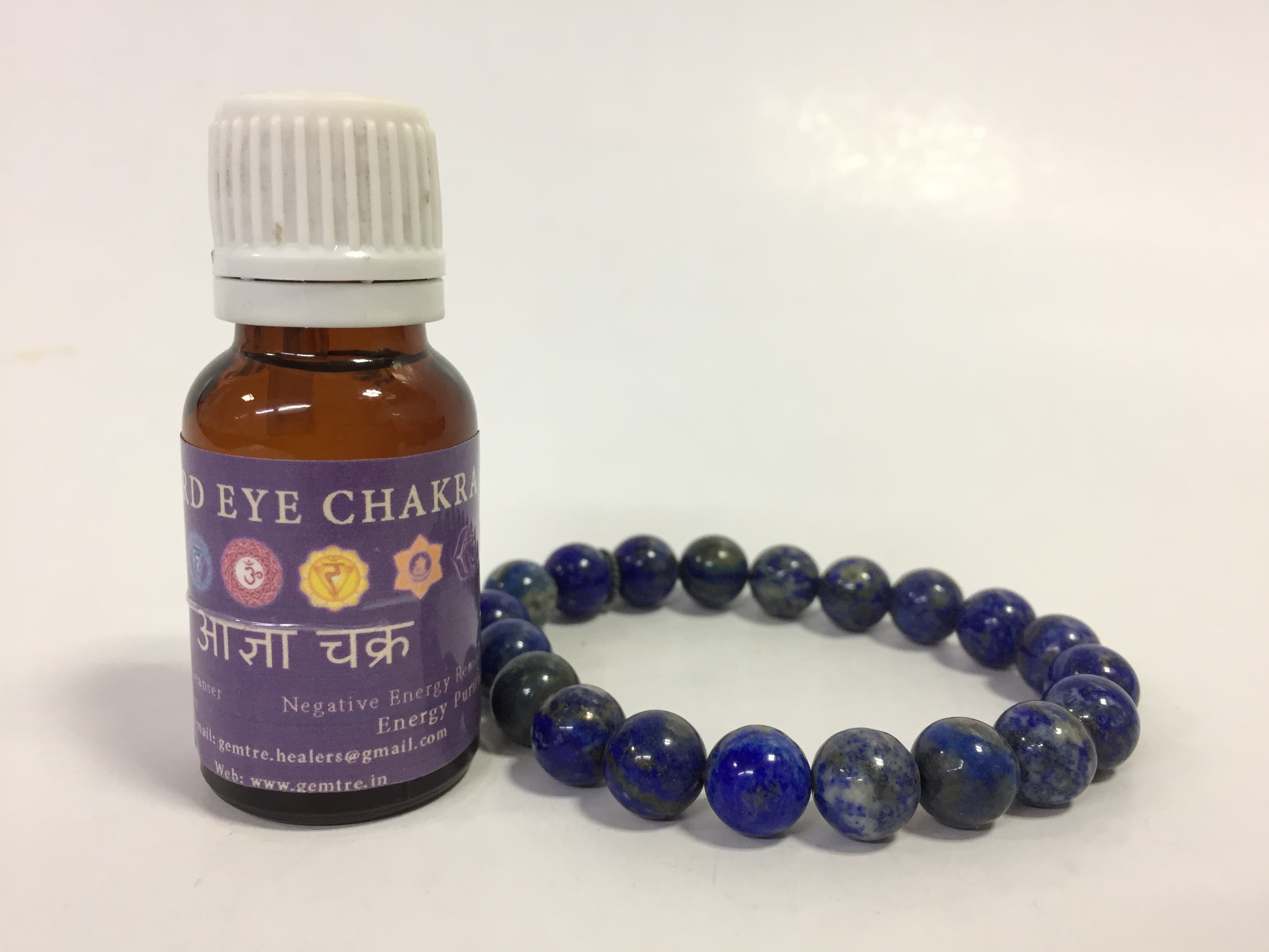 Third eye chakra oil with Lapiz Lazuli bracelet