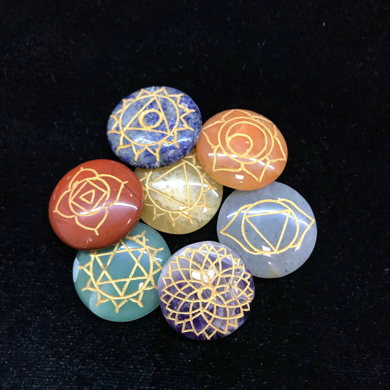 7 Chakra Palm Stone Set