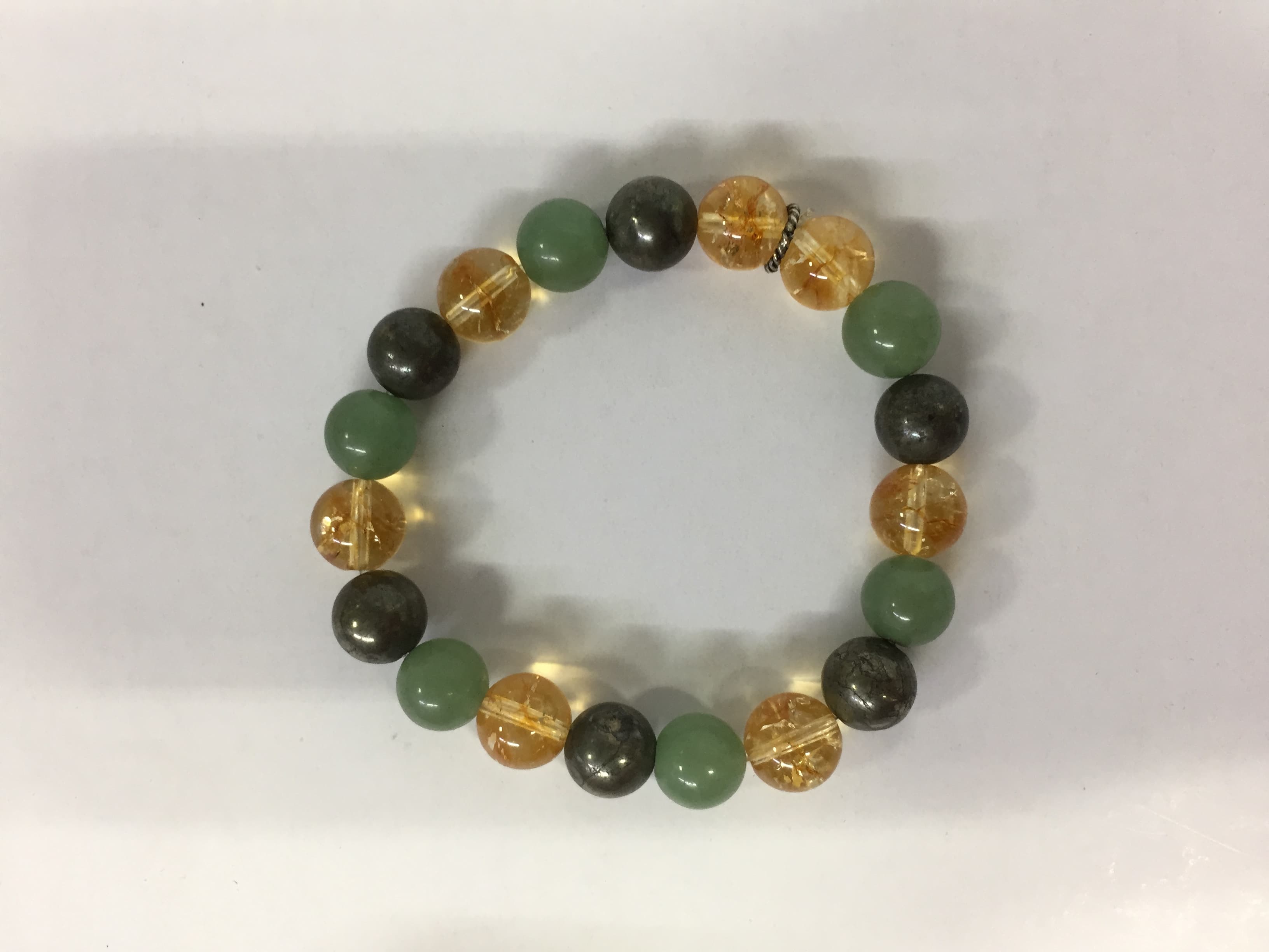 PYRITE,  GREEN AVENTURINE & CITRINEBRACELET