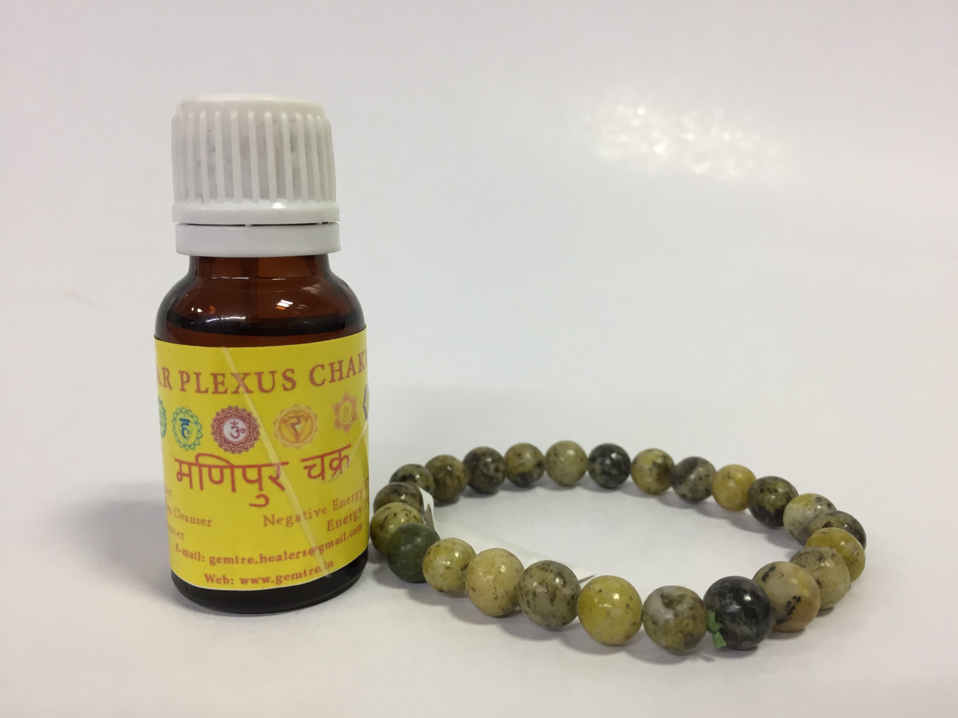 Solar Plexus chakra oil with Serpentine bracelet