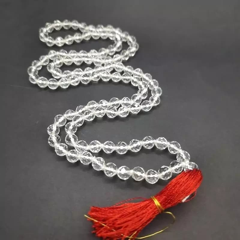 Clear Quartz Diamond Cut Mala