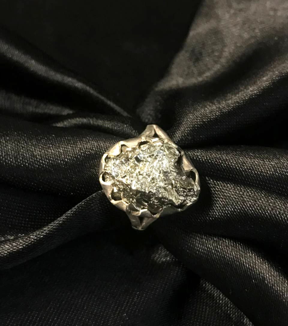 Pyrite Silver Rings