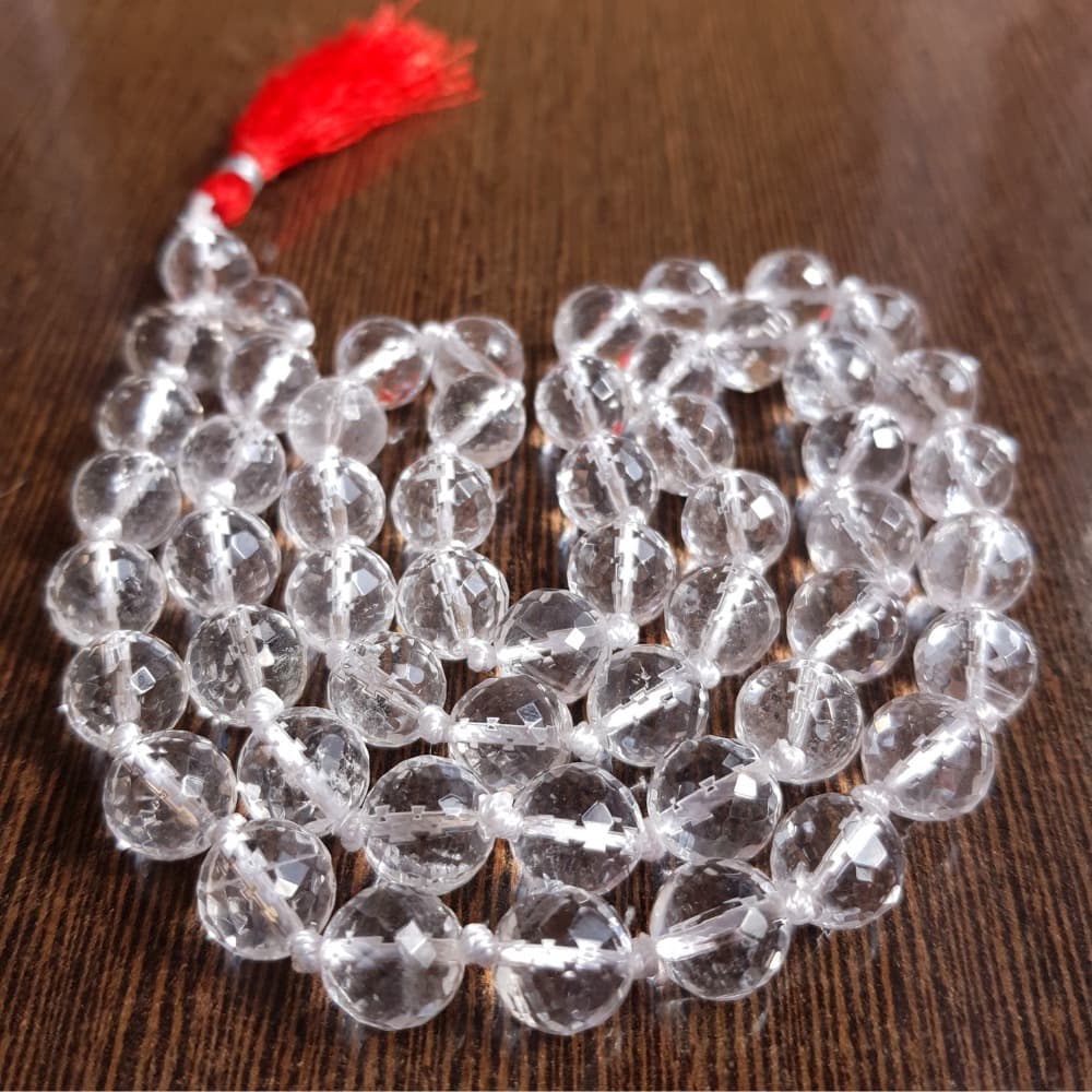Clear Quartz Diamond Cut Mala