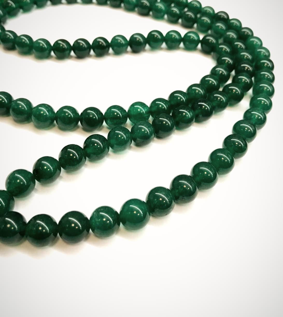 Green Jade  Beads Mala