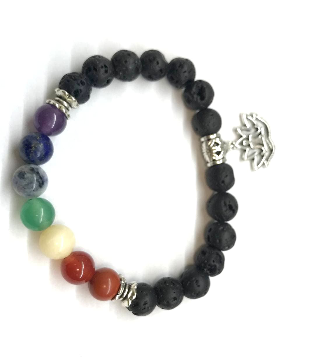 7 Chakra With Lava  Bracelet