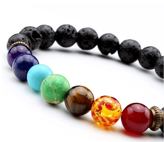 7 Chakra With Lava Bracelet