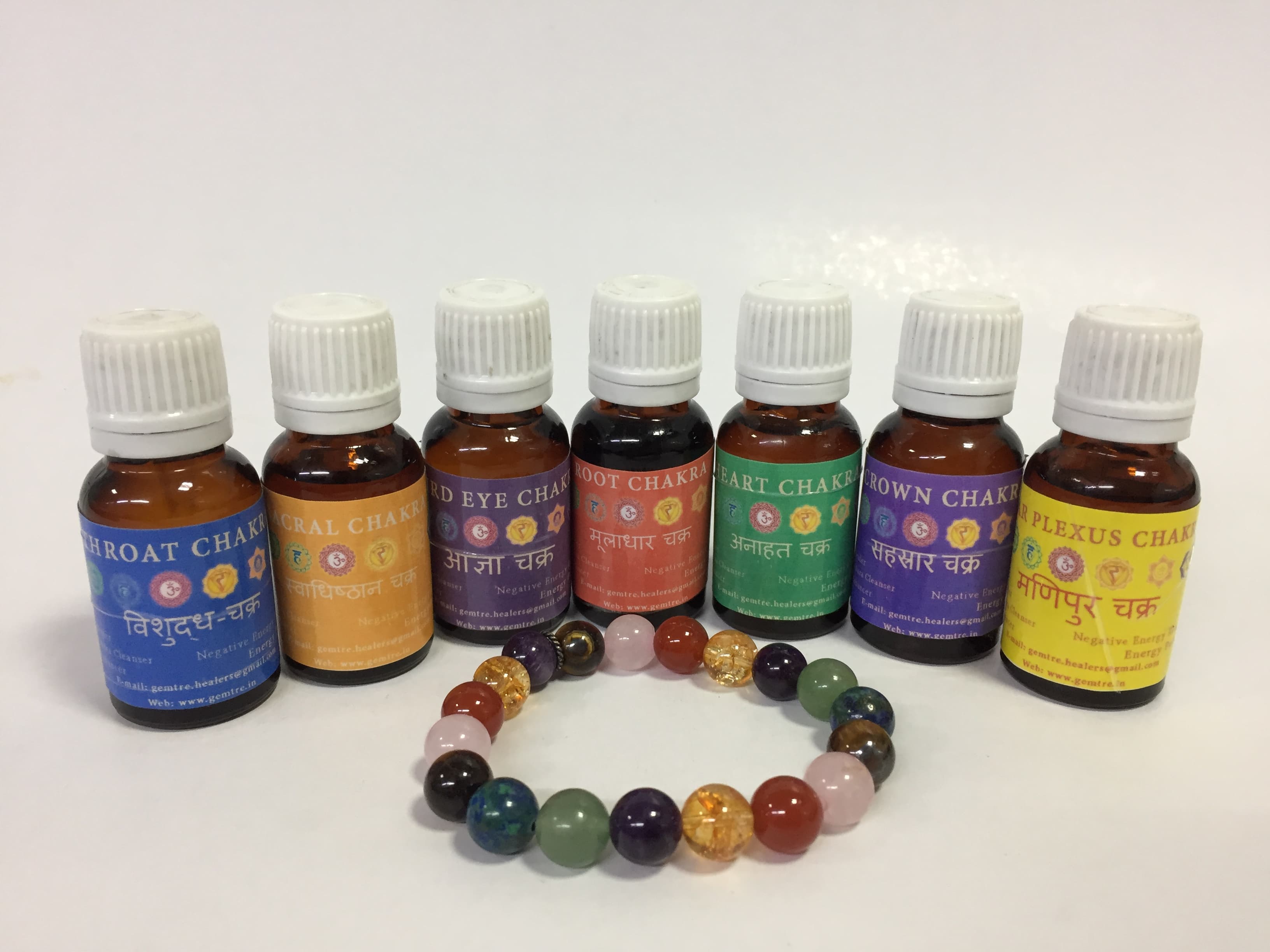 7 Chakra Essential Oil With 7 Chakra Bracelet