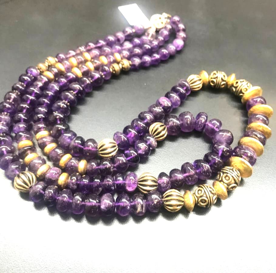Natural Amethyst 2 Layers Mala