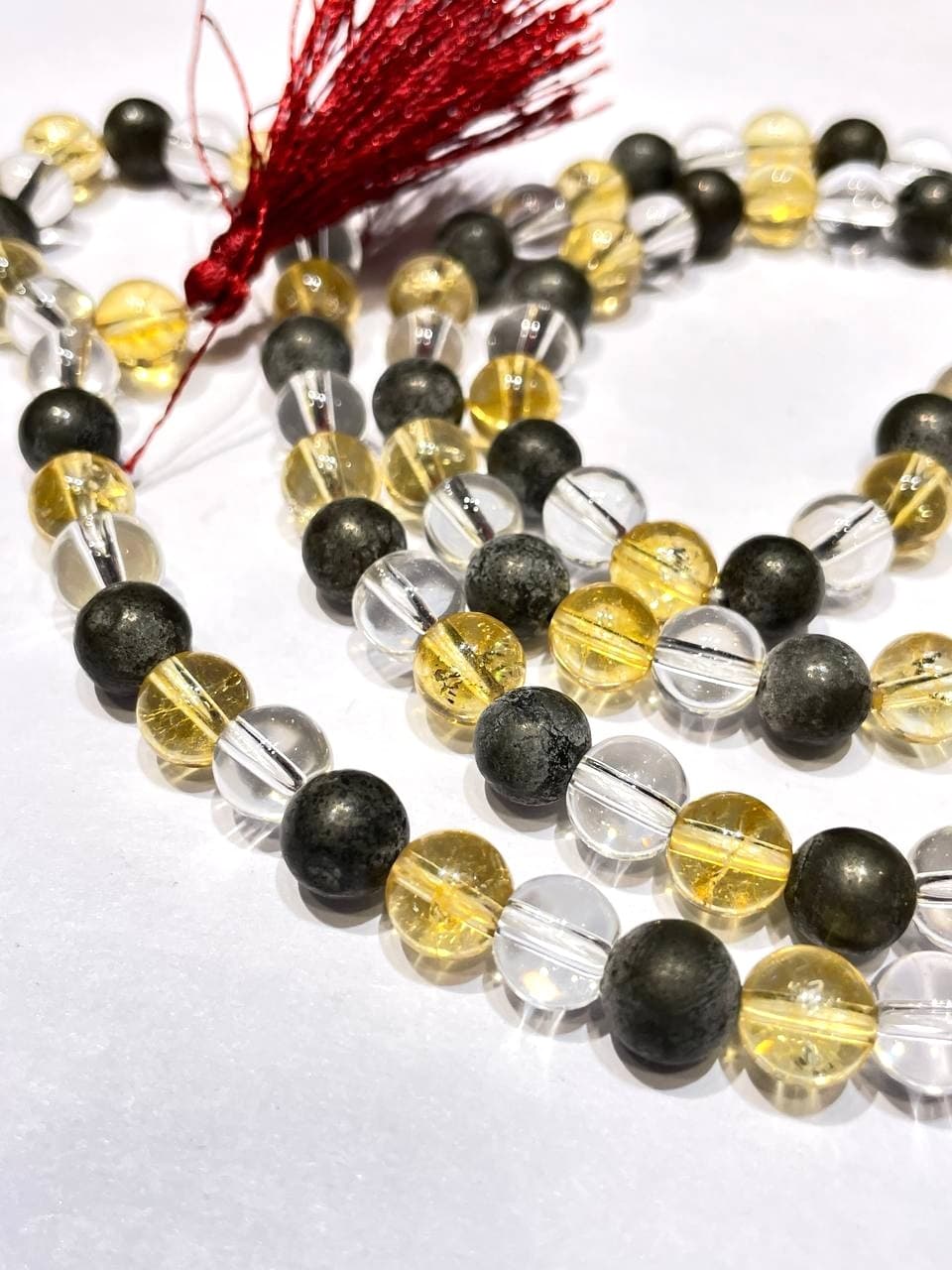 Clear Quartz & Citrine & Pyrite Mala