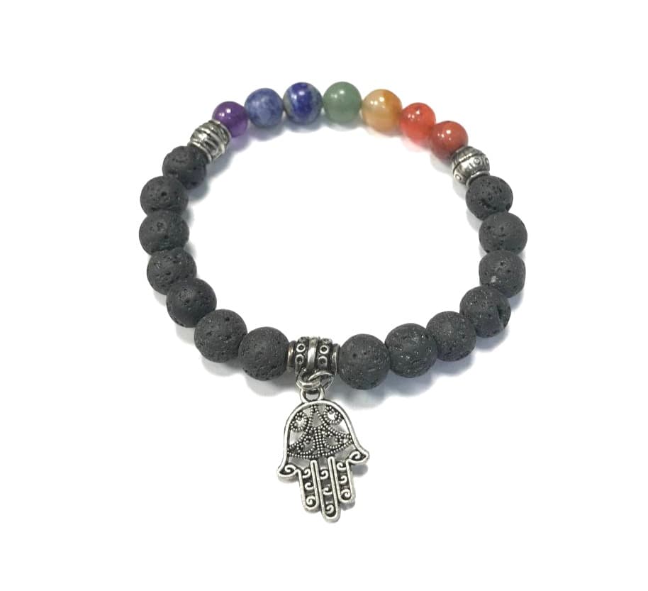7 Chakra With Lava  Bracelet