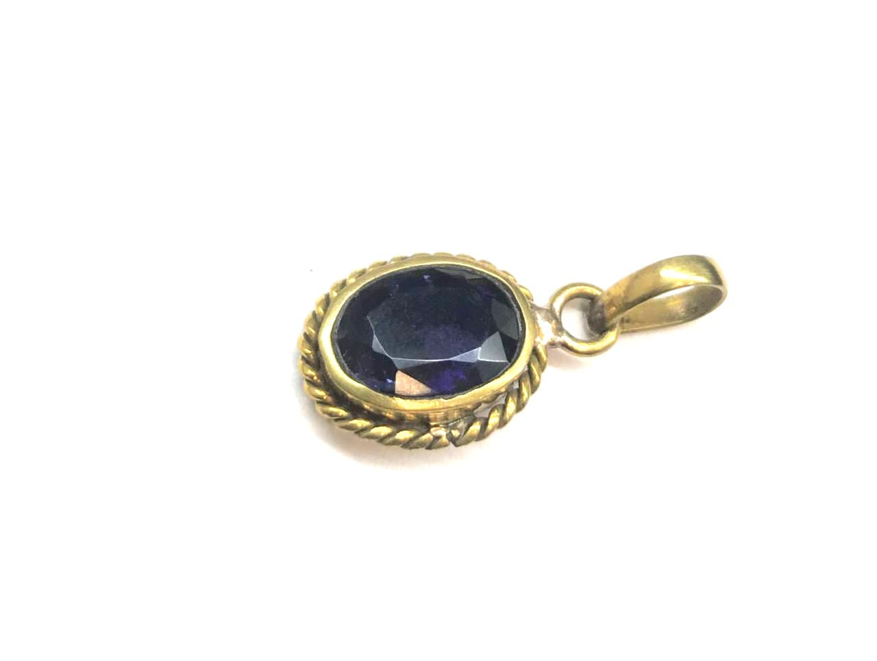 Iolite Brass Mix Metal Pendant