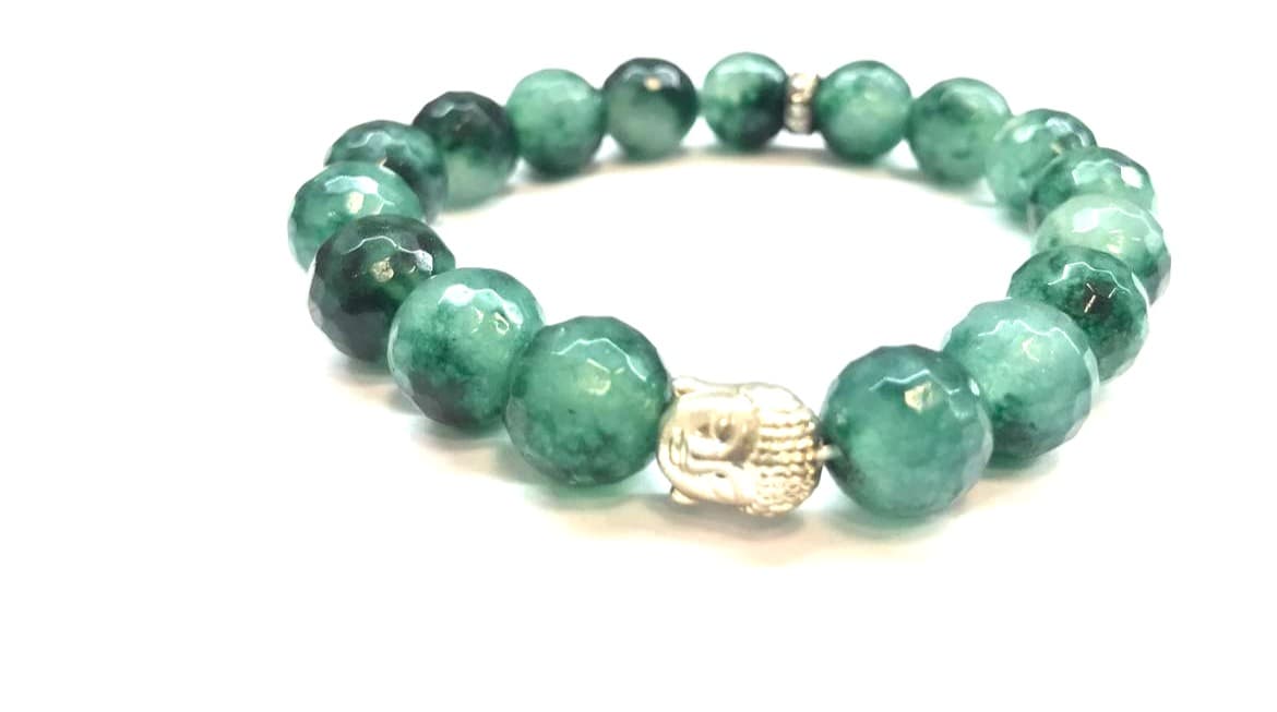 Green Facted Diamond Cut Bracelet