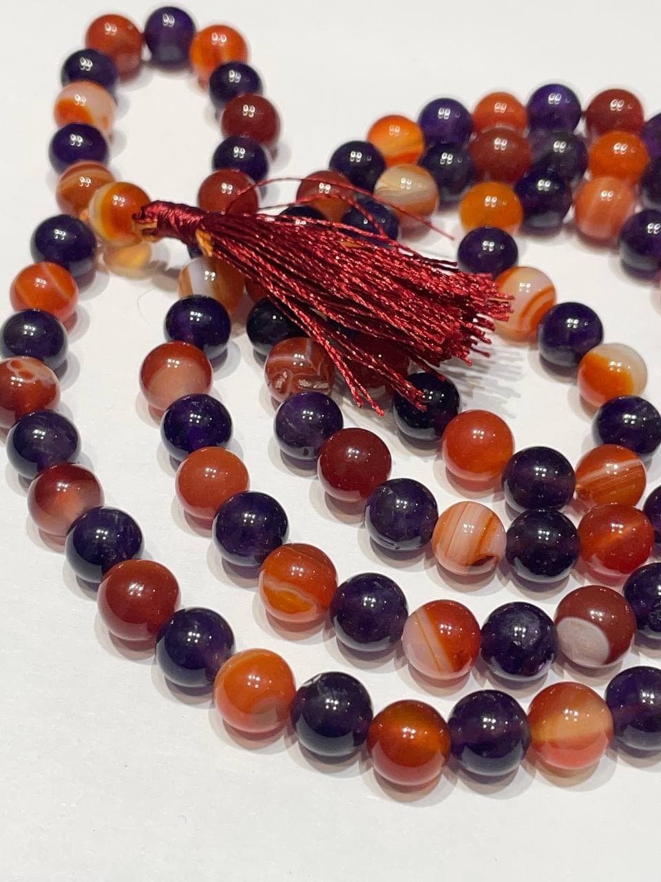 Amethyst & Carnelian Mala