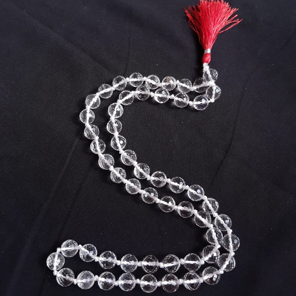 Clear Quartz Diamond Cut Mala