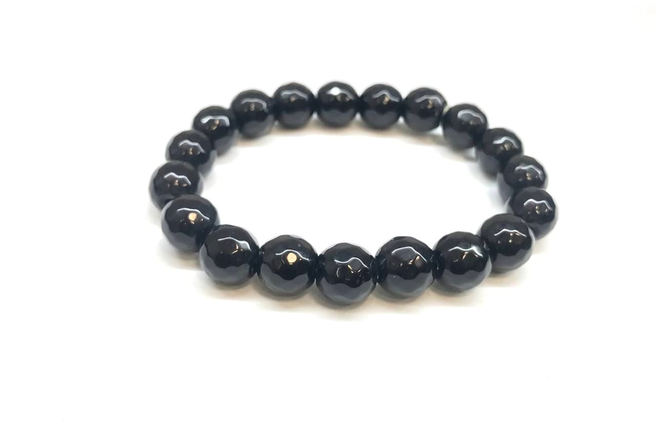 Black Obsidian Diamond Cut Bracelet