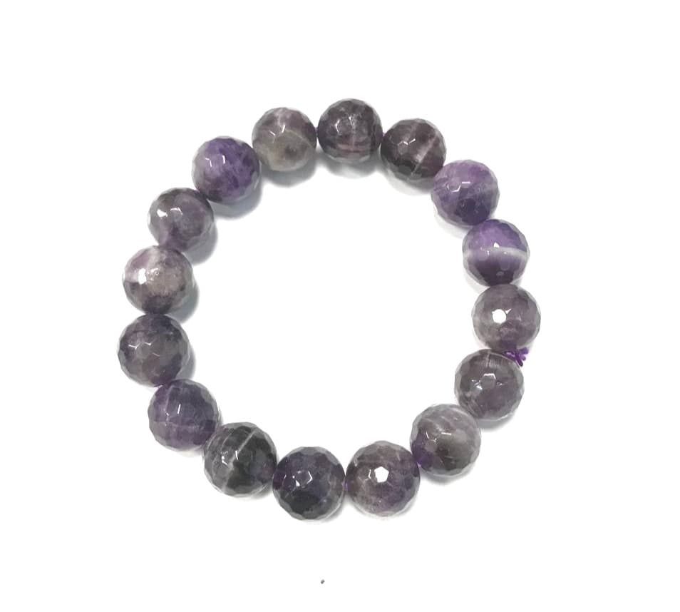 Amethyst Diamond Cut Bracelet