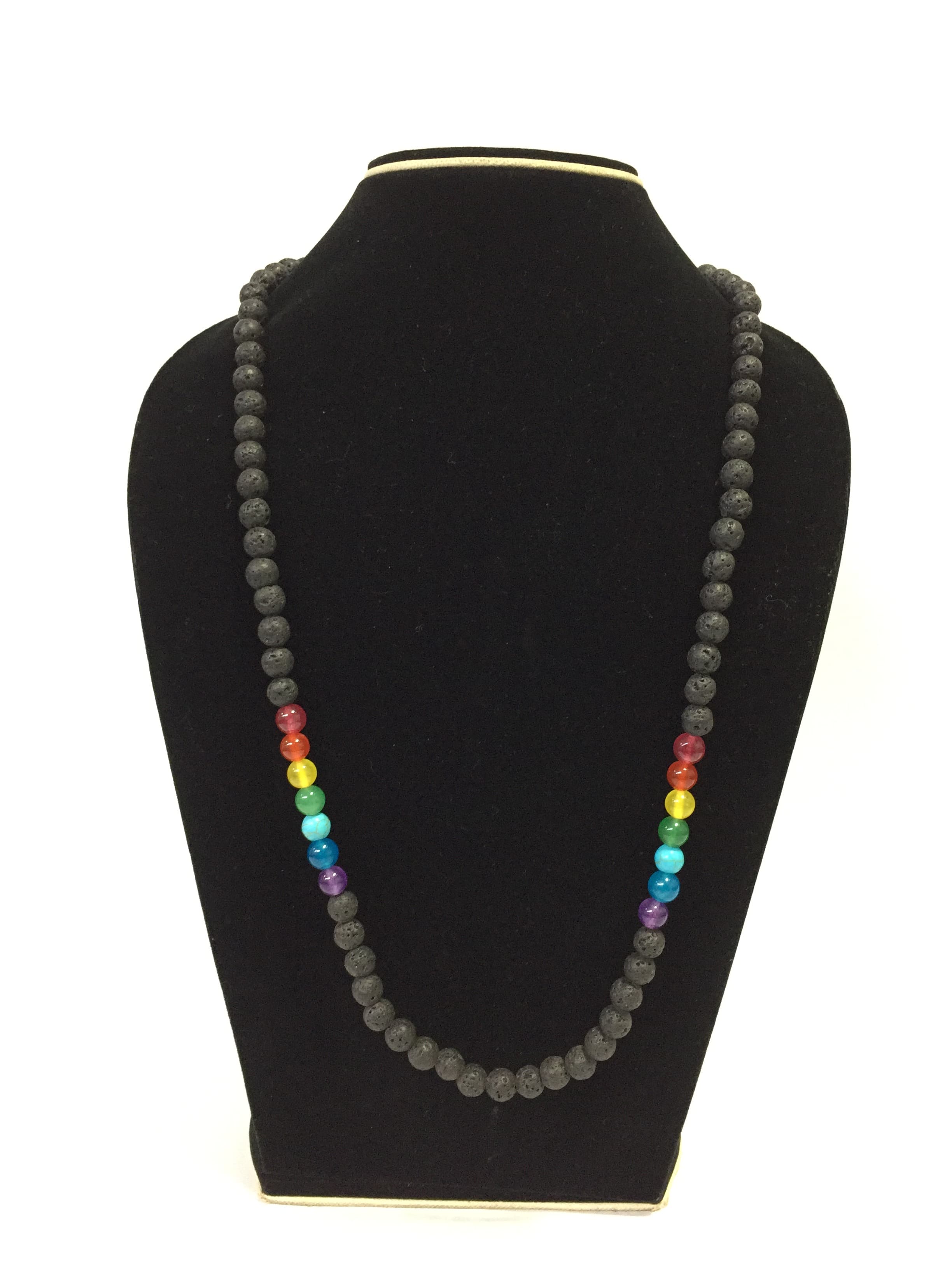 7 Chakra With Lava Beads Mala