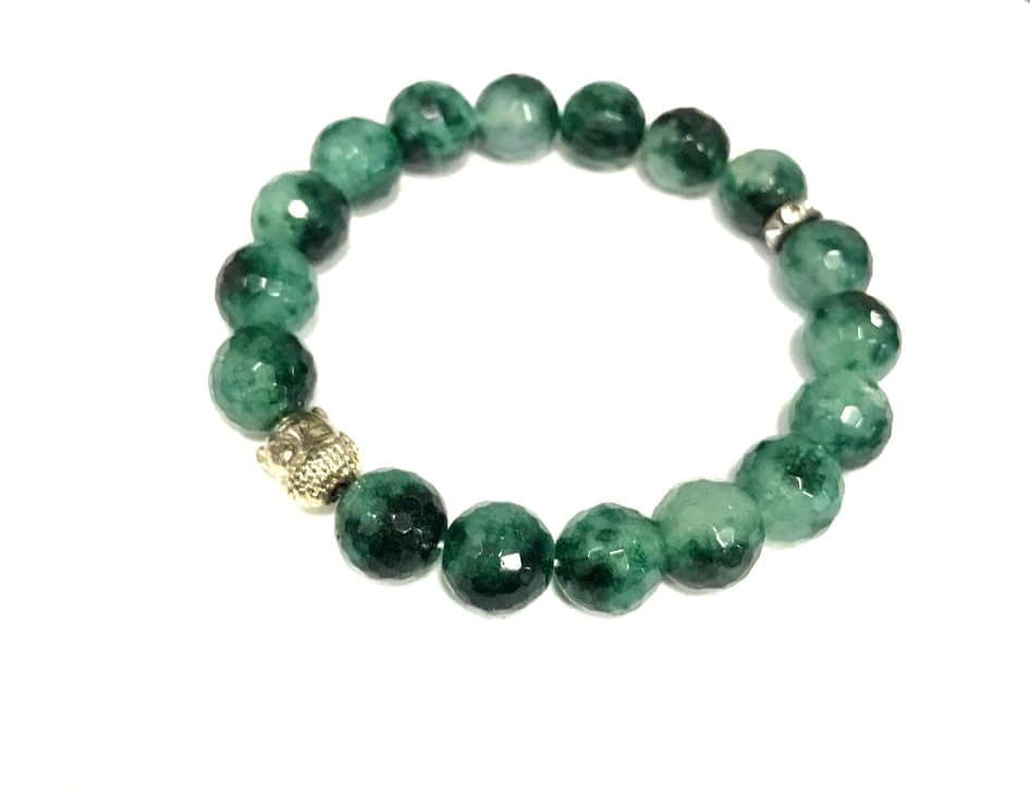 Green Facted Diamond Cut Bracelet